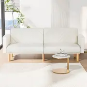Artiss Sofa Bed 3 Seater Tilted Faux Linen Beige