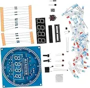 Luxshiny 1Set Digital DIY Clock Kit LED Electronic Clock for Soldering Practice Rotation for Learning Electronics and Developing Mechanical Skills