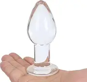 Large Clear Mushroom Shaped Glass Plug Crystal Butt Plug Stimulate
