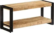 TV Cabinet 90cm Length TV Stand Wooden Metal Industrial Entertainment Unit Solid Mango Wood
