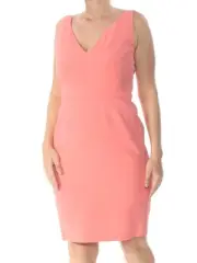 NARCISO RODRIGUEZ Womens Coral Sleeveless V Neck Knee Length Dress 14