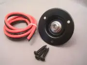 Speaker Cab Jack Plate 2" Round Metal w/3 Screws, Wire & 1/4" REAN Jack