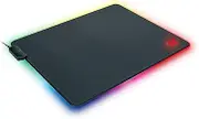 Thermaltake Level 20 RGB 16.8 Million RGB Color Software Enabled (TT RGB Plus/iTake/Alexa/Razer Chroma) Splash-Proof/Anti-Slip Rubber Base 370mm x 290mm Gaming Mouse Pad GMP-LVT-RGBHMS-01, Small
