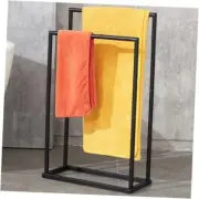 Free Standing Towel Rack, 2 Tier Towel Racks for Bathroom with Matte Black