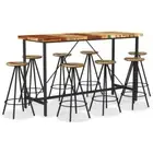 9pcs Wood Timber Bar Set Industrial Rustic Dining Table Barstools Stools Chairs