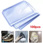 100pc Clear Polythene Wrap Bags Plastic Crafts Food Heat Shrink Film Storage Bag