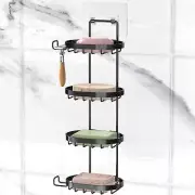 4 Tier Soap Dish Holder, Wall Mounted Soap Tray with Drainage, Shampoo Bar Ca...
