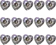 sourcing map 15 Pcs 3D Heart Dark Purple Nail Rhinestones K9 Glass Crystal Rhinestones Pointed Back Crooked Heart Gems for Nail Charm Art DIY Decoration Craft 8x8mm