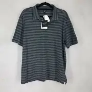 NEW Nordstrom Men's Shop XL Short sleeve Shirt Gray Black Mini Stripe Tech Smart