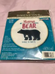 Counted Cross Stitch Kit Mama Bear Learn a Craft #72-75586 Dimensions New
