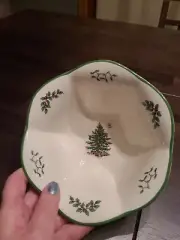 NEW Spode Christmas Tree Hexagonal Nut Bowl 7 Inch Holiday Table Decor Dip Size
