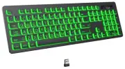 KOPJIPPOM Large Print Backlit Wireless Keyboard, 2.4G Silent Wireless Light U...