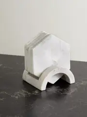 [Soho Home] Soho Home - Clyde Set Of Four Marble Coasters - Gray - One size One size Gray