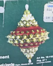 LeeWards ANTIQUE TREASURE RED Vintage Sequin Bead Christmas Ornament Craft Kit