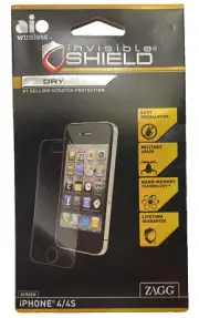 Zagg InvisibleSHIELD DRY Screen Protector for iPhone 4/4S - Clear