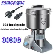 3KG 304 Stainless Steel Electric Grain Grinder Cereal Wheat Powder Mill Machine