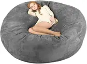 Bean Bag Chair: Giant 7FT Memory Foam Furniture Bean Bag - Big Sofa with Soft Micro Fiber Cover (Filling Not Included),Grey-180X80cm