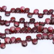 AAA Mozambique Garnet Beads, Pear Faceted Gemstone, 7x9-8x10 mm Red