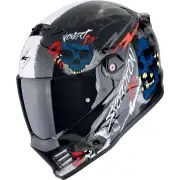 Covert FX Skullz Black Grey Red Full Face Helmet