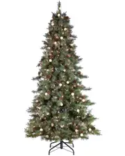 Sterling Tree Company 7.5ft Pre-Lit Mixed Needle Arcadia Fir Tree With 95 G40 Led Glass Bulbs NoSize Green