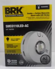 BRK SMC0110LED-AC SMOKE/CARBON DETECTOR W/ LED STROBE, NEW
