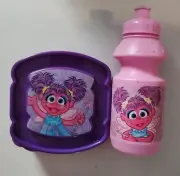 Abby Cadabby Set Of (2) Sandwich Keeper & Water Bottle Beach Travel School NEW