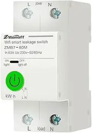 2P Circuit Breaker APP WiFi Enab Circuit Breaker Electricity Statistics Leakage Switch with Leakage Protection Overvoltage and Undervoltage Protection Mobile Phone Remote Control for White