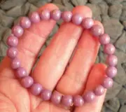 Phosphosiderite 7 mm Bead Elastic Bracelet, Chili j3179