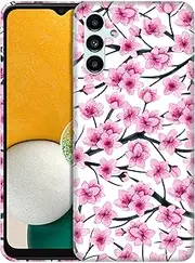 [SuzaCase] Back Case for Samsung Galaxy A13 5G, Galaxy A13 5G Case with Stylish Cherry Blossoms Watercolored Design Printed Cute, Sleek Durable Hardshell Protective Case/Cover for Samsung A13 5G