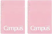 Kokuyo Campus Soft Ring Notebook, A5, B 6mm Dot Ruled, 29 Lines, 50 Sheets, Pink, Set of 2, Japan Import (SU-S131BT-P)