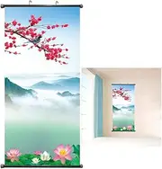 cajjyruwe Cloth Hanging Painting Decoration Artwork Picture Non Fading Lake Mountain Nature Scenerys Modern Landscape Poster Custom Art Canvas Print Wall Decor Photo Office Home Living Room Bedroom