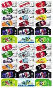 (36) COKE OR SODA VENDING MACHINE 12oz "CAN" VEND LABEL VARIETY PACK -New / OEM