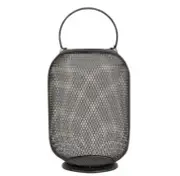 Black Wire Mesh Pillar Candle Lantern