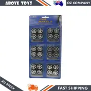 DDA 24 Tyres and Axles 1:24 Scale Star Rims & Wheel Set For 1:24 Scale Car Model