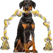 XXL 6-Knot Dog Rope Toy for Large Dogs Aggressive Chewers 100cm Long Heavy Duty Rope Toy Almost Indestructible Dog Tug Toy Puppy Cotton