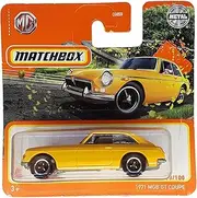 Matchbox - 1971 MGB GT Coupe - MBX Highway - 73/100 - HFR86 - Short Card - Yellow - Superfast Lesney - Mattel 2022-1:64