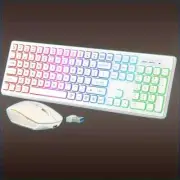 2.4G Wireless Keyboard Mouse Combo RGB Backlit Rechargeable Keyboard Set