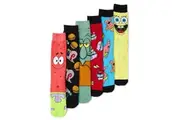 Spongebob Squarepants Themed Crew Socks (6 Pair) - New