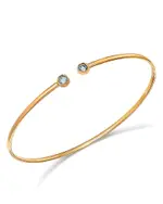Moon & Meadow 14K Yellow Gold Blue Topaz Cuff Bangle Bracelet