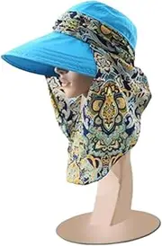 CHILDWEET Wide Brim Sun Visor Hat Straw Beach Hat Summer Sun Protection Cap Empty Cap Lightweight Breathable Great for Outdoor Events Blue