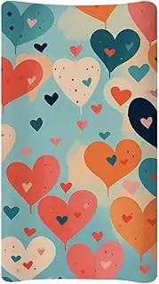 Tutolipy Heart Balloons Changing Pad Cover for Baby Girls Boys Comfort Diaper Change Table Pad Covers Soft Changing Pad Sheets