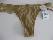 SIMONE PERELE FIDJI Sz 12 Aust / 2 Int'l M Thong Nutmeg w guipure motif Rrp $40