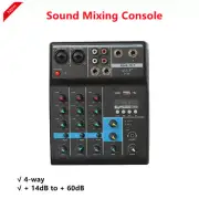 Bluetooth 4-way Tuning Table USB Audio DJ Mixer Perform Live Singing Recording