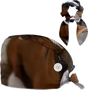 [YTYVAGT] Scrub Caps Women,Scrub Hats Suitable for Women,Boxer Dog on The Grass