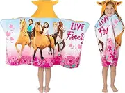 Franco Kids Bath Hooded Towel Wrap, 24 in x 50 in, DreamWorks Spirit