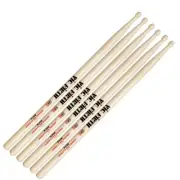 3 Pairs of Vic Firth ROCK Wood Tip American Classic Hickory Drumsticks
