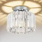 Modern Crystal Chandeliers Flush Mount Ceiling Light Fixture LED Mini Chandel...