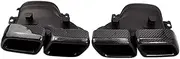 Exhaust Muffler Tip Compatible For Mercedes Benz All Cars W205 C180 C200 C260L C63 AMG Carbon Fiber Tailpipe Rear Air Vent Tail Pipe Outlet(Gloss)