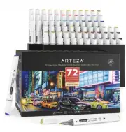 ARTEZA Art Alcohol Markers Set Of 72 Everblend Dual Tip Fine Broad Chisel Box