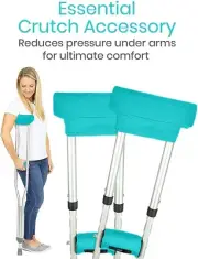 Vive Crutch Pads - Padding For Walking Arm Crutches Universal Underarm Padded